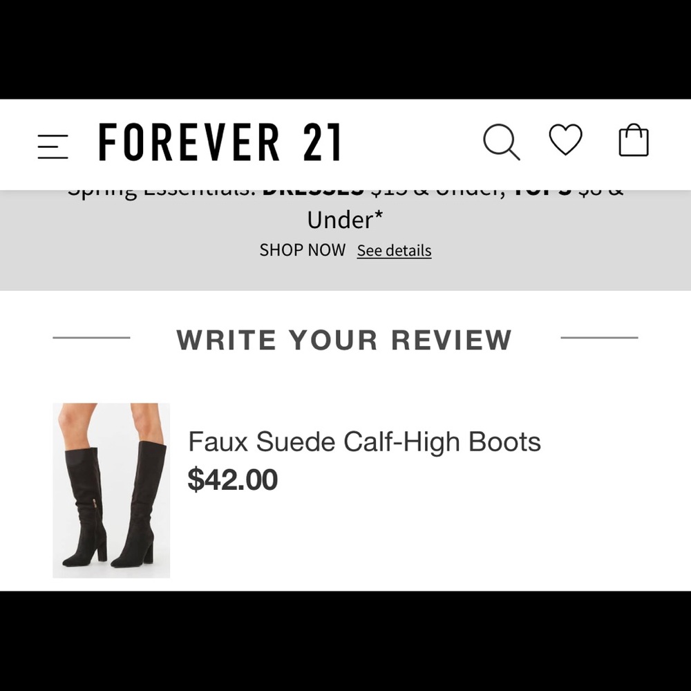 Brand new Forever 21 tall black suede boots